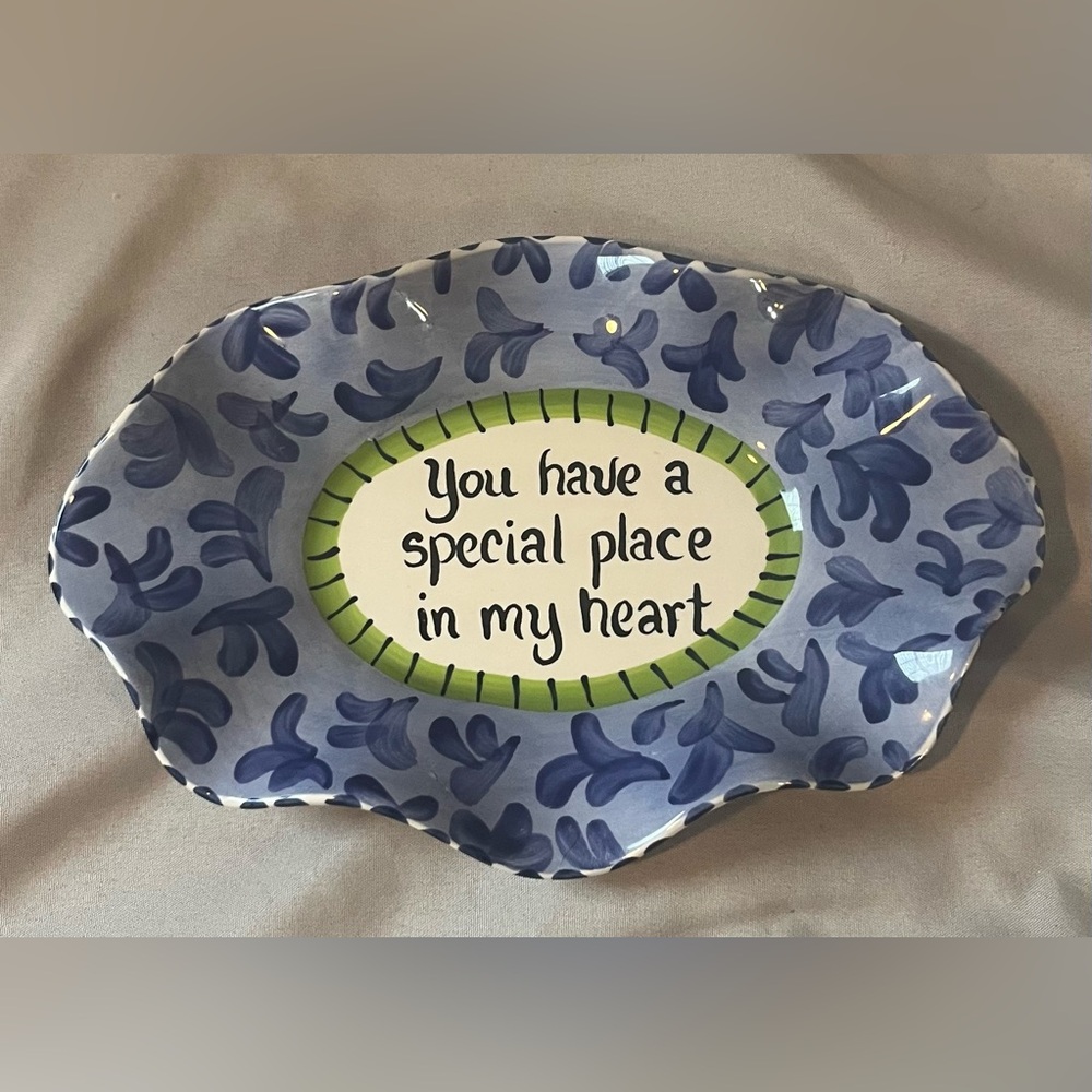 Blue and Green Decorative Plate